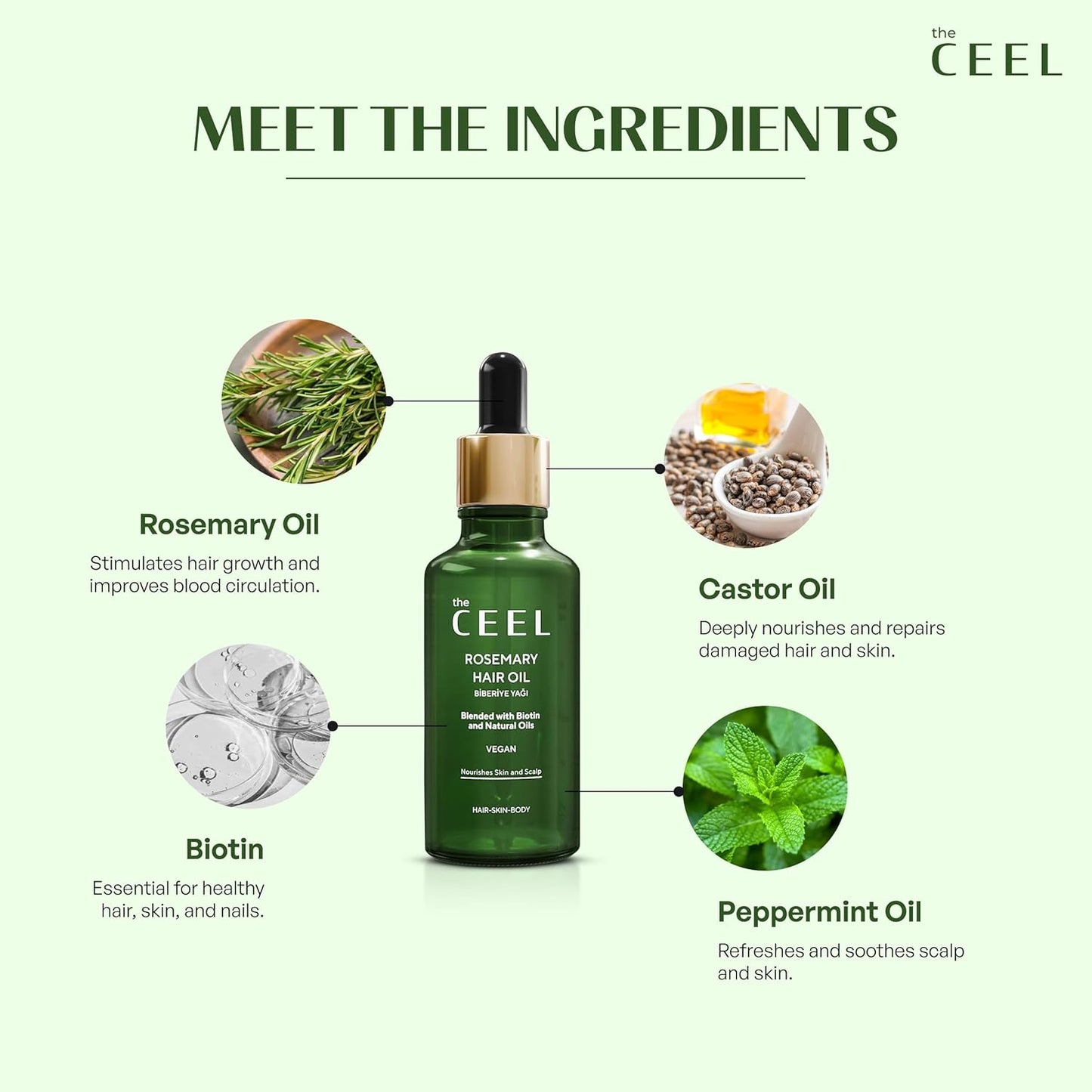 The Ceel Rosmarinöl Haare, 50 Ml, Haaröl Wachstum Mit Biotin.